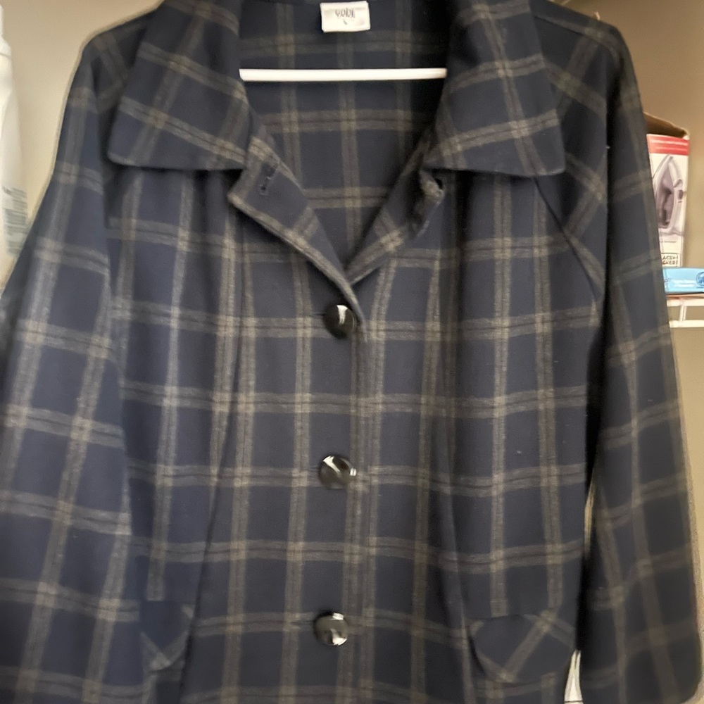 Cabi blue and green windowpane top Large
